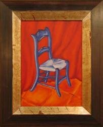 Silla Azul en Salon Rojo